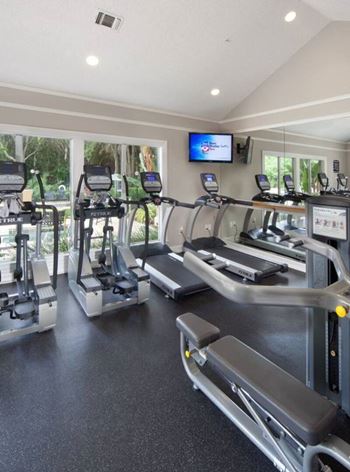 Fitness center with modern equipment